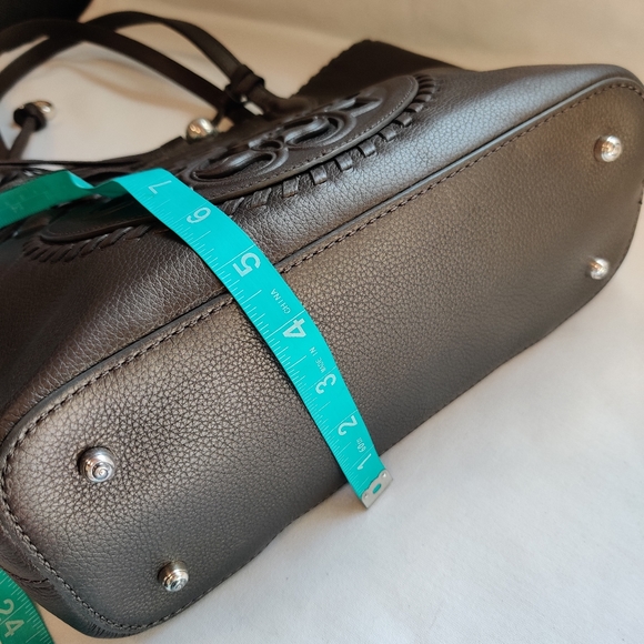 Brighton Leather Gabriella Medallion Tote Bag Retired Design Rare Pewter - Picture 7 of 10